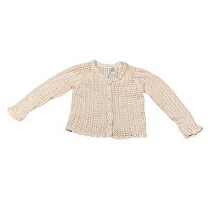 Janie and Jack Girls Size 12-18 month Pink Knit Cardigan Sweater Buttons Scallop